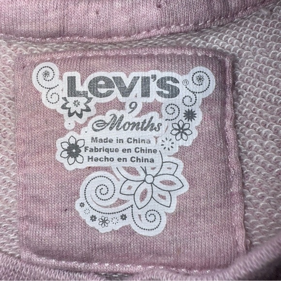 Levi's Baby Dress Jumper with Faux Bib Overalls Pink Blue Girls Kids Sz 9 Mo - Picture 4 of 8